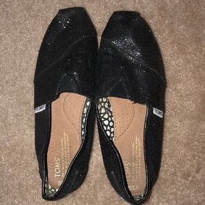 Toms black glitter